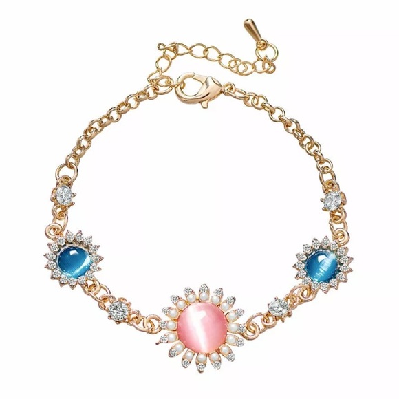 ❤️gorgeous multicolor gemstone flower bracelet - Picture 2 of 5